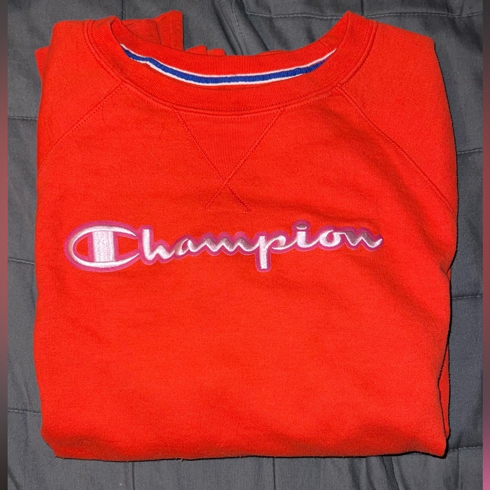 Champion Bright Red Athletic Crewneck